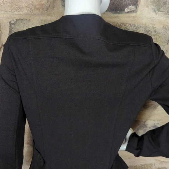 CABI Black Asymmetrical Snap Zip Pointe Moto Jacket Size XS Style 615 Zip Pocket - Picture 7 of 14